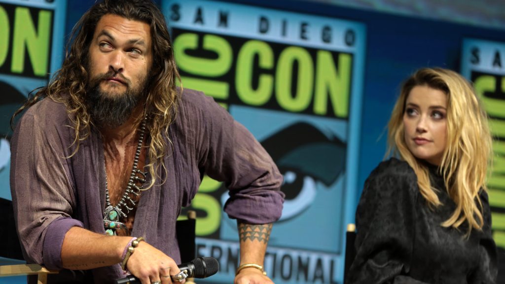 Jason Momoa og Amber Heard ved Aquaman-panelet på San Diego Comic-Con 2018