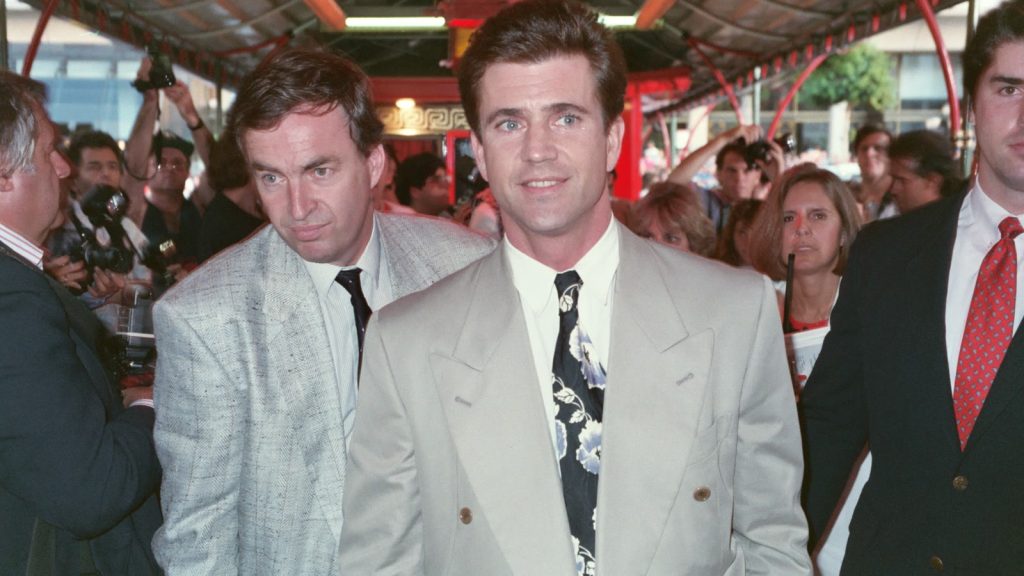 Mel Gibson ved premieren på filmen Air America i 1990
