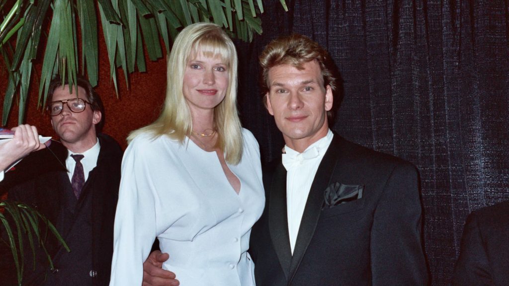 Patrick Swayze og hustruen Lisa Niemi ved Grammy-uddelingen i 1990