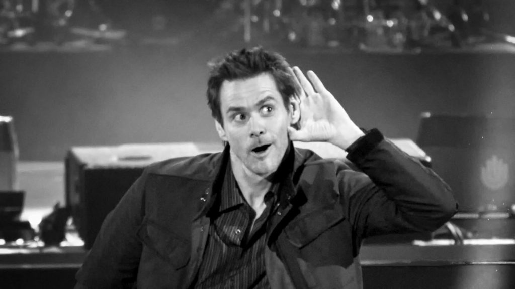 Jim Carrey på scenen ved Premios 40 Principales i Palacio de los Deportes i Madrid, december 2008