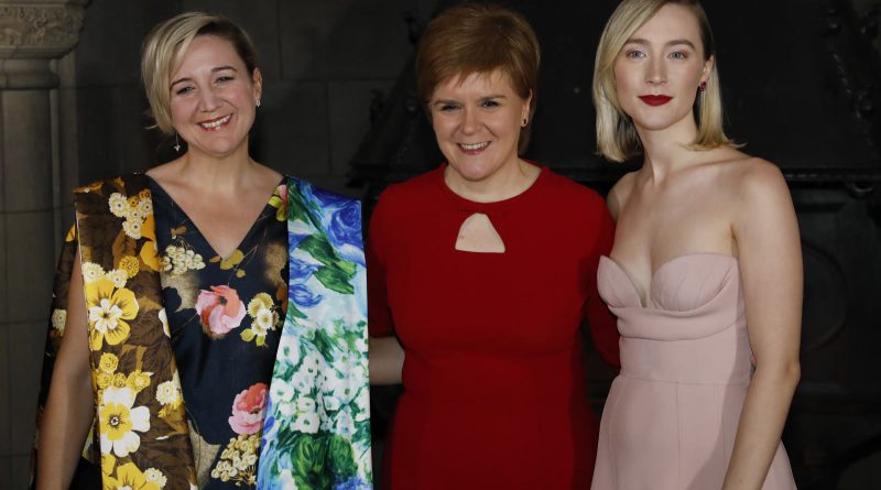 Reception og premiere for Mary Queen of Scots på Edinburgh Castle i januar 2019
