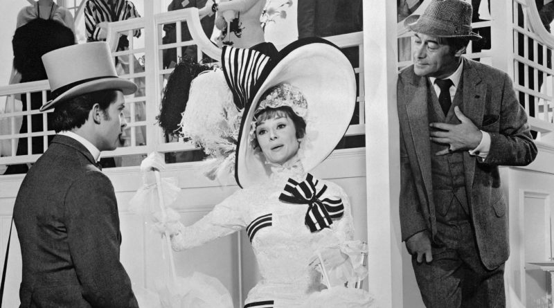 Jeremy Brett, Audrey Hepburn og Rex Harrison i My Fair Lady fra 1964