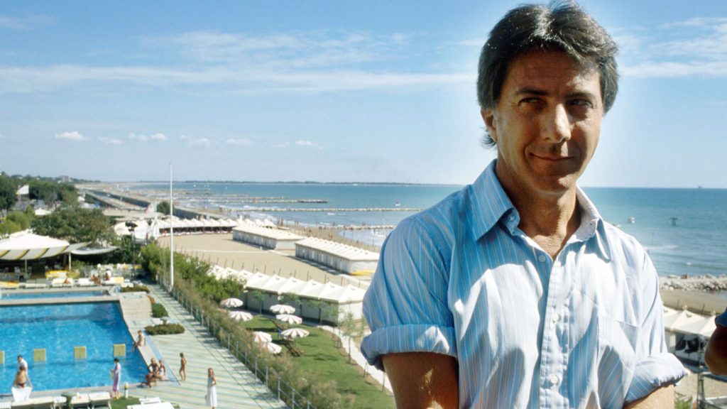 Dustin Hoffman ved filmfestivalen i Venedig i 1984